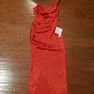 Asos Design Womens One Shoulder Red Pencil Dress‎ Size 4 New
